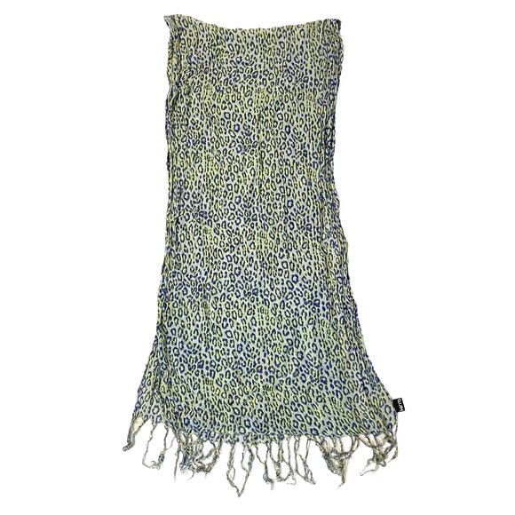 Kirra Scarf Wrap Shawl Spotted Animal Print Leopard Print Blue Gray 20x76 - Picture 1 of 6